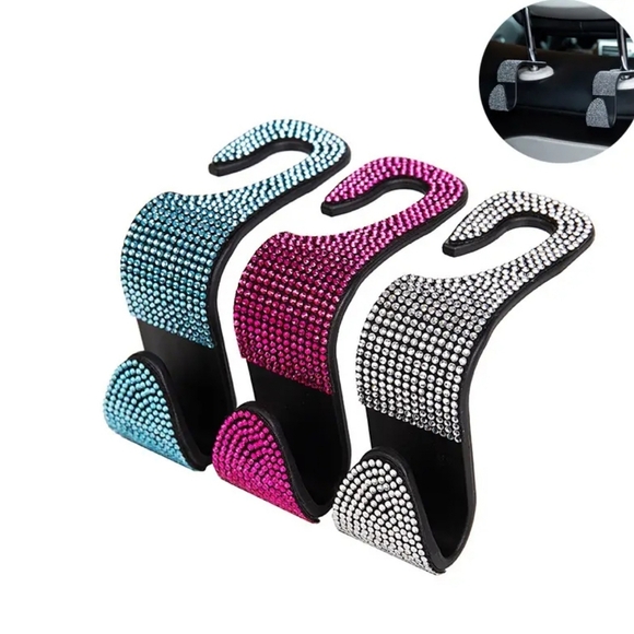 Rhinestone Backseat Headrest Seat Hooks (2pcs) - Picture 2 of 8